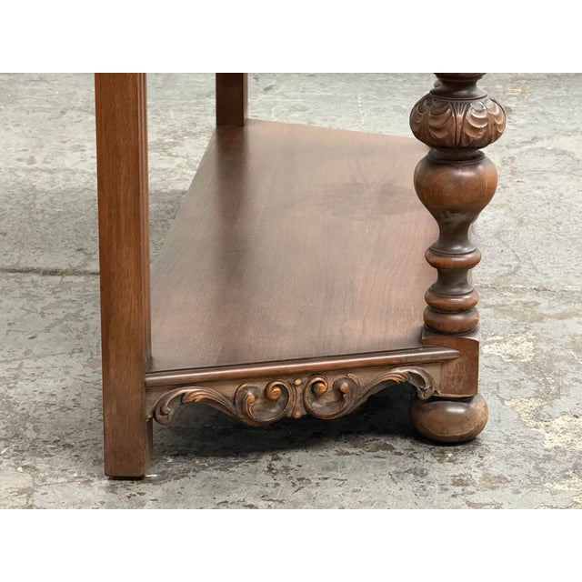 Empire Manufacturing Company Tudor Revival Walnut Highboard Cabinet, Circa 1920's For Sale - Image 12 of 12
