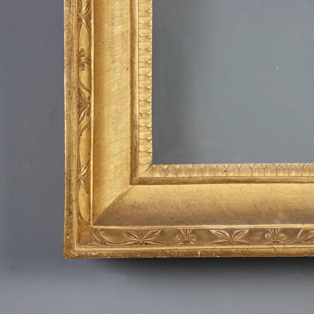 19th Century Empire Frame in Carved and Gilded Wood For Sale - Image 6 of 10