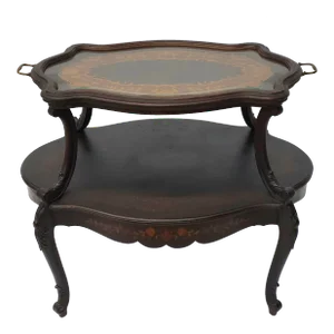 19th C. French Louis XV Marquetry Tea Table Att. Francois Linke