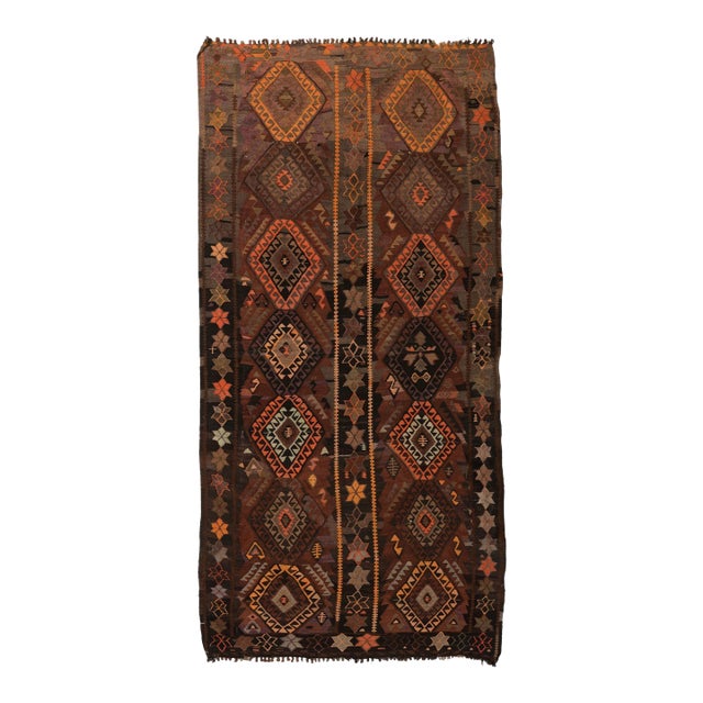 Vintage Unique Kars Kilim Rug - 5`1″ X 10`6″ For Sale