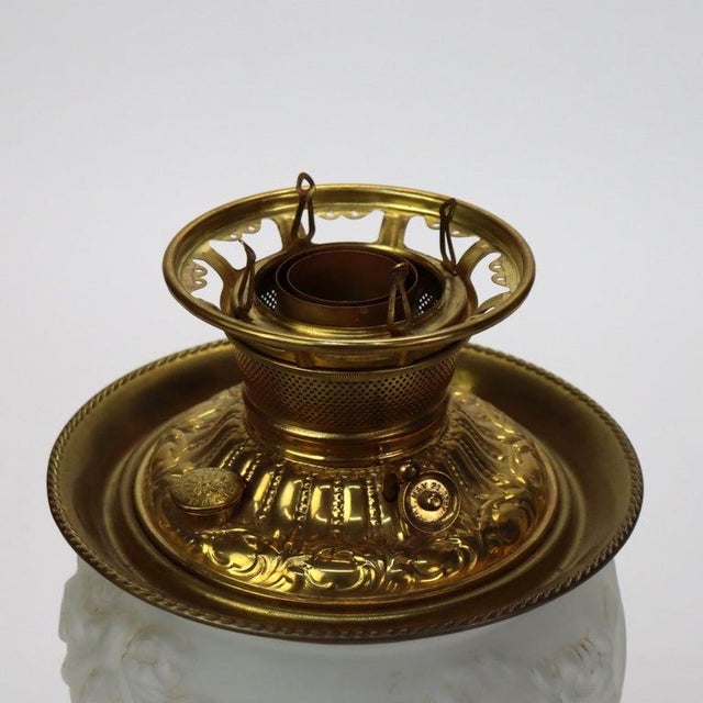 Antique Opalescent Embossed Glass Gone With the Wind Oil Lamp C1890 For Sale - Image 12 of 12