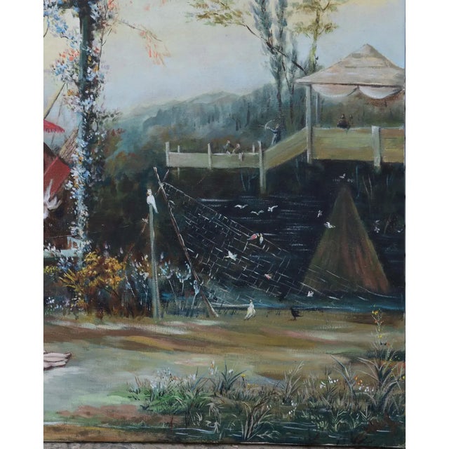 18th Century François Bouche Rococo Style Reproduced Painting on Canvas "Chinese Bird Painting" For Sale - Image 4 of 7