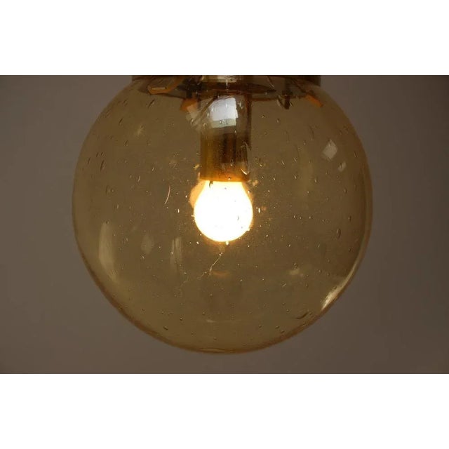 Gold Mid-Century Brass Big Pendant by Kamenicky Senov, 1970s For Sale - Image 8 of 9