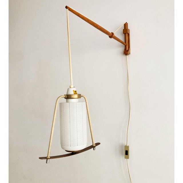 Glass Vintage Scandinavian Wall Light by Pokrok Žilina Czech, 1960s For Sale - Image 7 of 16