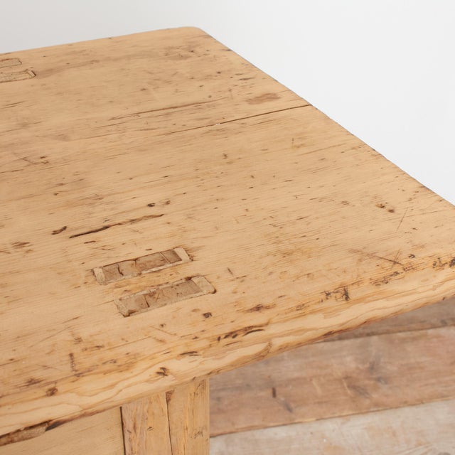 Large Antique Rustic Elm Console Table For Sale - Image 10 of 12