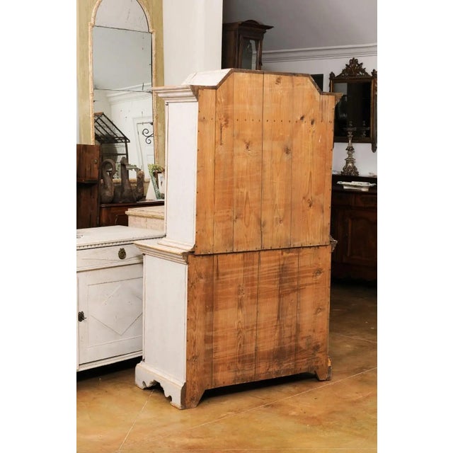 Swedish Baroque Period 1760 Painted Two-Part Cabinet with Four Doors For Sale - Image 12 of 13