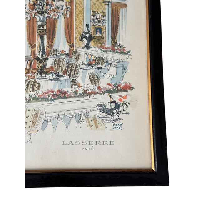 French Vintage French Menu for Lasserre Paris For Sale - Image 3 of 5