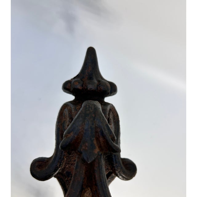 Late 19th Century Antique Heavy Wrought Iron Door Knocker For Sale - Image 5 of 6