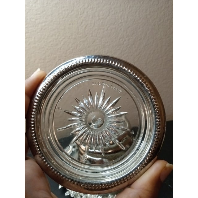 Italian 1980s Silver-Tone Rimmed Coasters, Made in Italy- Set of 6 For Sale - Image 3 of 7