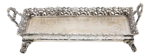 Rectangular Silver Tray with Cut-Out Wire Rack