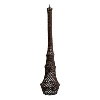 Chocolate Macrame Margo Boho Pendant Light Large For Sale