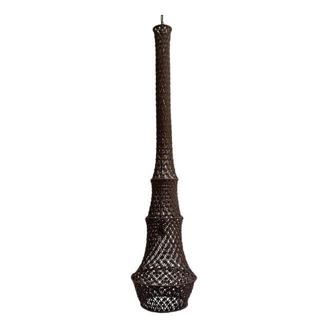 Chocolate Macrame Margo Boho Pendant Light Large For Sale