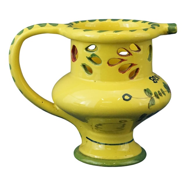 Majolica Ceramic Drink if You Can Jug Vase from Cooperativa Ceramica Imola, Italy, 1920s For Sale