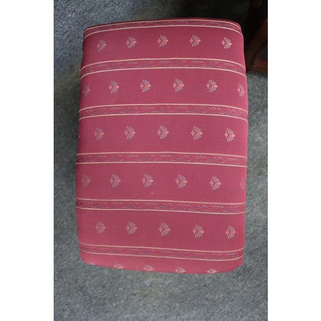Pair of Ethan Allen Chinoiserie Style Upholstered Footstools For Sale - Image 12 of 13
