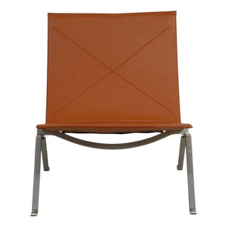 Vintage PK22 Chair in Cognac Bison Leather by Poul Kjærholm, 2000s For Sale
