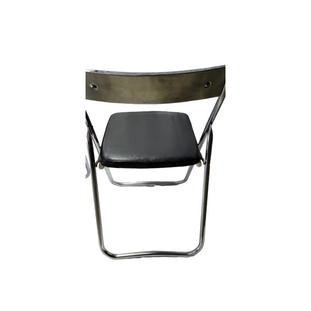 Mid-Century Modern Mid 20th Century Vintage Fujiset Mid Century Black Folding Chairs - Set of 2 For Sale - Image 3 of 10