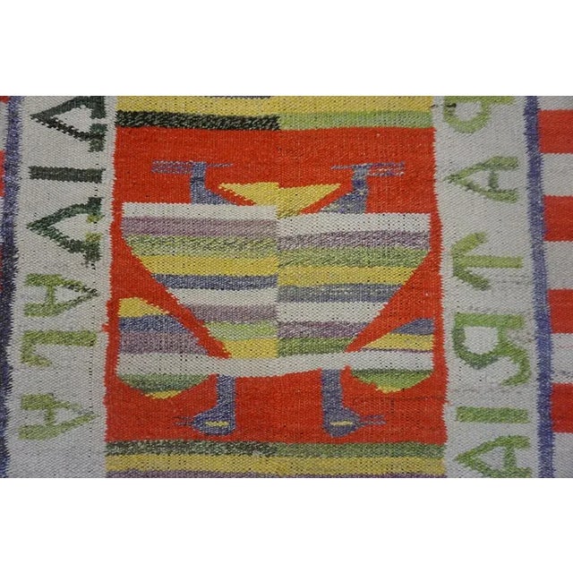 1900s Purple Lavender Antique Mexico Navajo Rio Grande Carpet 5' X8'7" Flatweave Wool Rug For Sale - Image 13 of 15