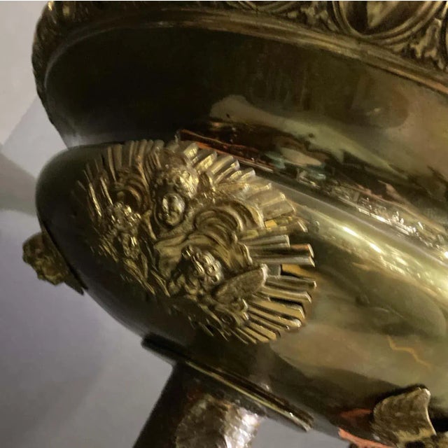 Islamic Islamic Arabian Moorish Brass Jardiniere on Stand For Sale - Image 3 of 13