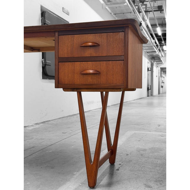 Mid 20th Century Danish Teak Writing Desk by E. W. Bach, 1960s For Sale - Image 5 of 18
