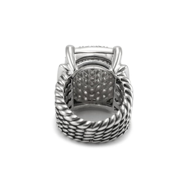 David Yurman 925 Sterling Silver Wheaton Diamond Cocktail Ring For Sale In Houston - Image 6 of 7