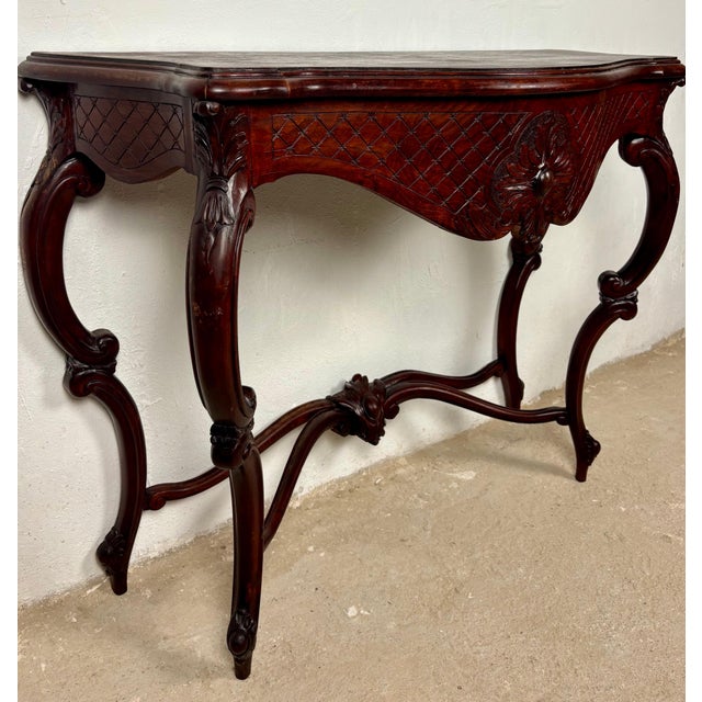 Italian Rococo Style Carved Console Table, Early 20th Century For Sale - Image 6 of 14