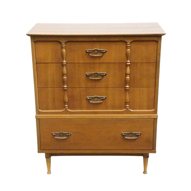 Mid-Century Modern Ballman Cummings Solid Hard Rock Maple Colonial Early American 36" Chest of Drawers For Sale - Image 3 of 13