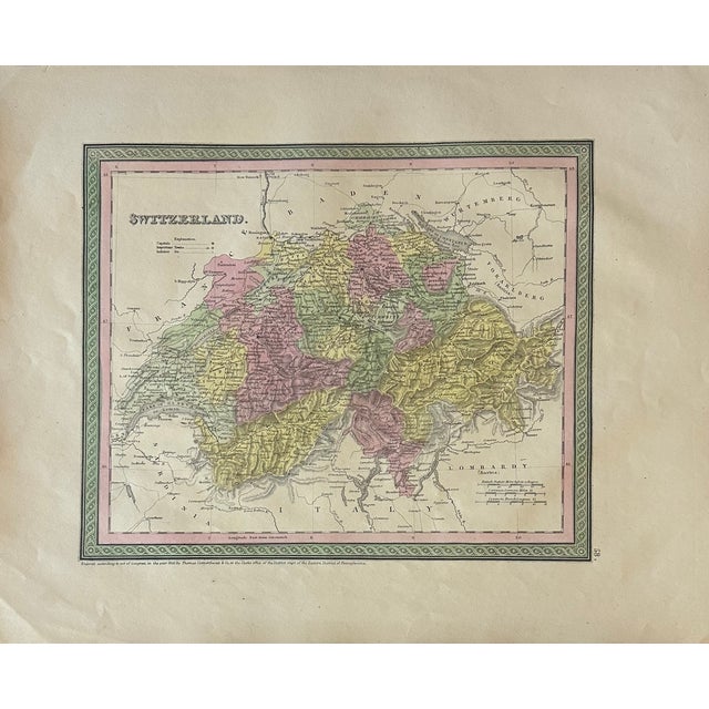 Original steel engraving from Samuel Augustus Mitchell's "A New Universal Atlas," 1846. Beautiful original color. In very...