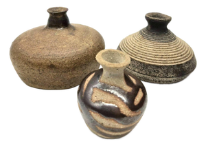 Vintage Studio Pottery Stoneware Bud Vases, Lot of 3