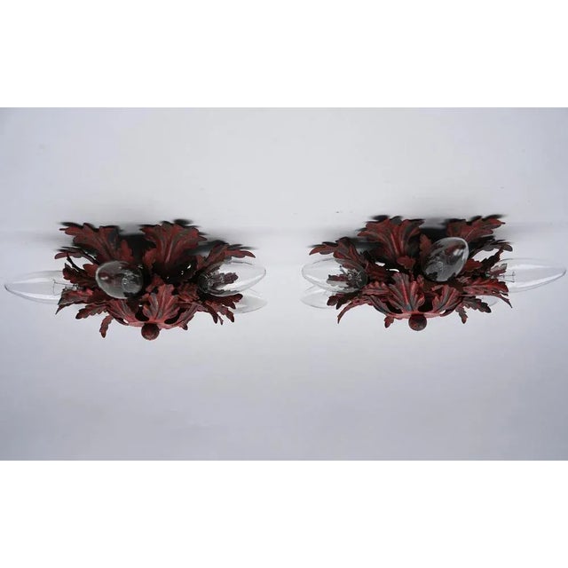 Red Florentine Ceiling Lamp by Banci Firenze, 1960s For Sale - Image 9 of 11