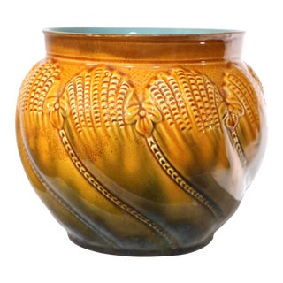Victorian Majolica Planter Made in England For Sale