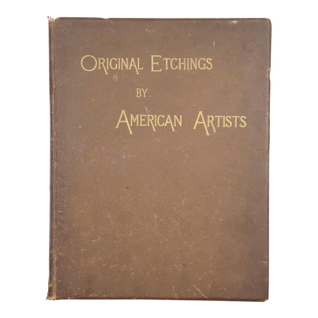 Antique 1883 Original Etchings by American Artists Hb Folio Art Book For Sale