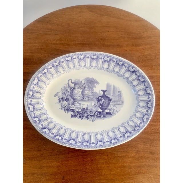 19th Century Blue and White Ironstone Transferware Platter For Sale - Image 9 of 9