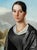 Inscribed on the reverse of the stretcher. A half-length portrait of a beautiful woman against a landscape that seems...