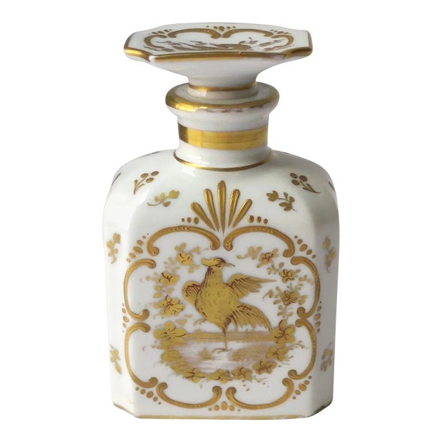 Italian Porcelain Vanity Bottle Bird Design Rococo Style For Sale