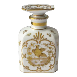Italian Porcelain Vanity Bottle Bird Design Rococo Style