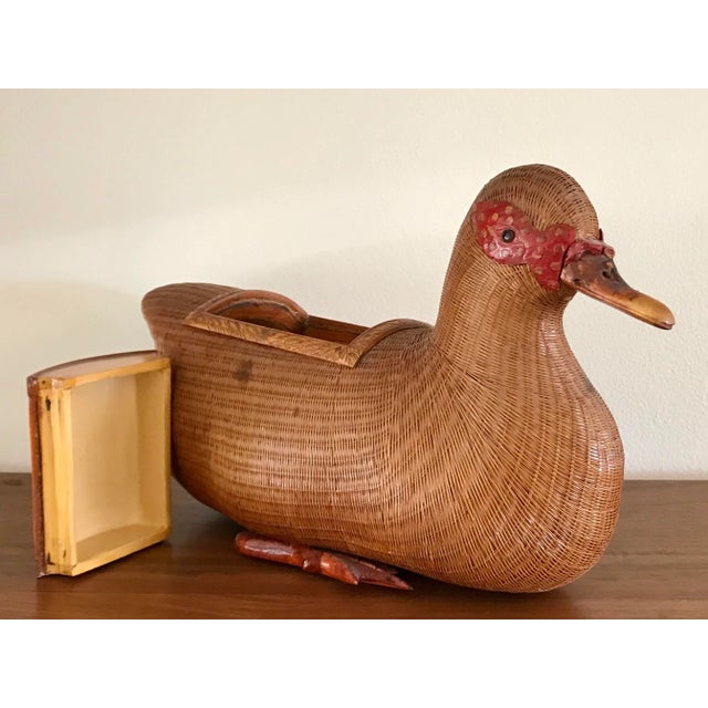Mid-Century Shanghai Collection Wicker Duck For Sale - Image 9 of 13
