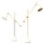 Floor Lamps in White Lacquered Metal and Brass attributed to Tapio Wirkkala, 1950s, Set of 2 For Sale