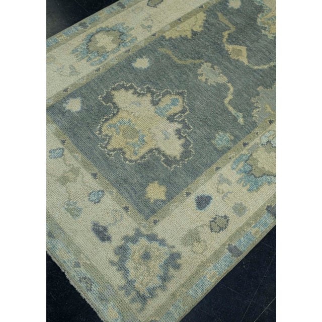 Turkish Turkish Oushak Rug 3'11" x 10' #18035 For Sale - Image 3 of 8