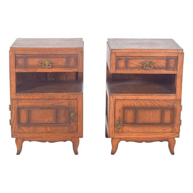 Portuguese Oak Bedside Tables, 1980s, Set of 2 For Sale - Image 11 of 11