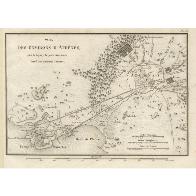 Ancient Athens and Piraeus Map from Ambroise Tardieu, 1825 For Sale - Image 9 of 9