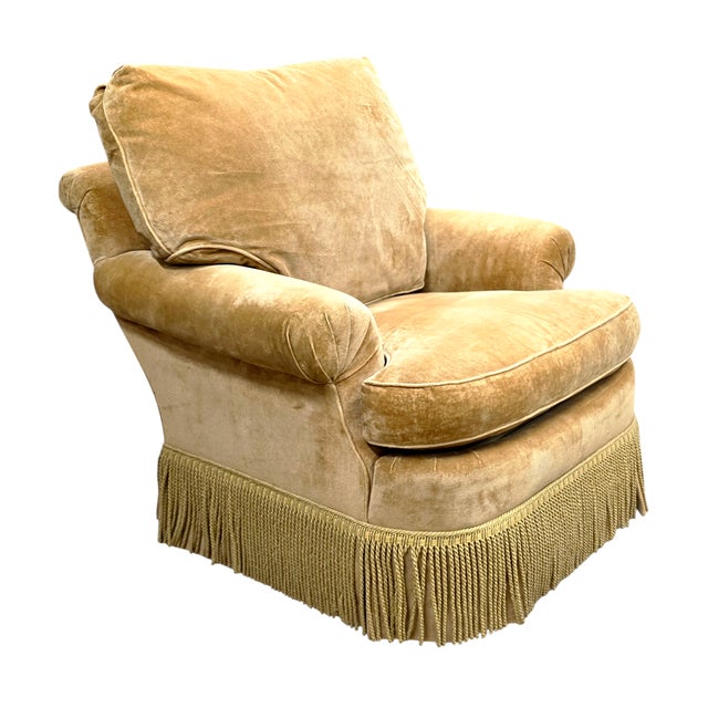 Vintage Baker Furniture Lounge Chair With Skirted Fringe Detailing For Sale - Image 9 of 13
