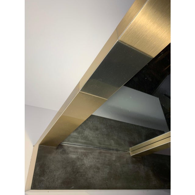 Late 20th Century Vintage Brass Mirror Architectural Console Shelf Attributed to Paul Evans For Sale - Image 5 of 5