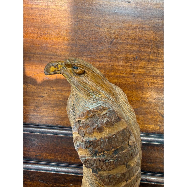 Large Antique Bamboo Hand Carved Eagle Meiji Period For Sale - Image 13 of 14