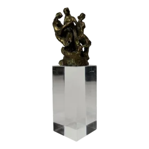 1970's Modern Bronze Figure Sculpture by M. Gristauts