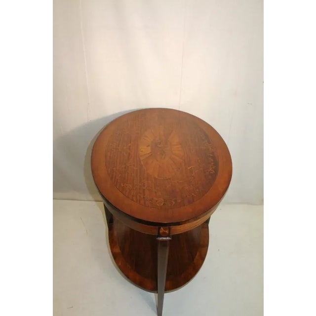 Brown 19th Century Sheraton Inlaid Marquetry Rosewood & Satinwood Oval Center Table For Sale - Image 8 of 10