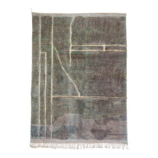 Premium Hand-Knotted Moroccan Wool Rug | 9'9" X 6'11" | One of a Kind For Sale