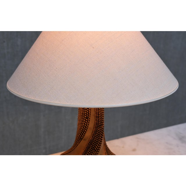 Bronze Table Lamp with Beaded Texture by Giovanni Ottaviani, Italy, 1960s For Sale - Image 10 of 11