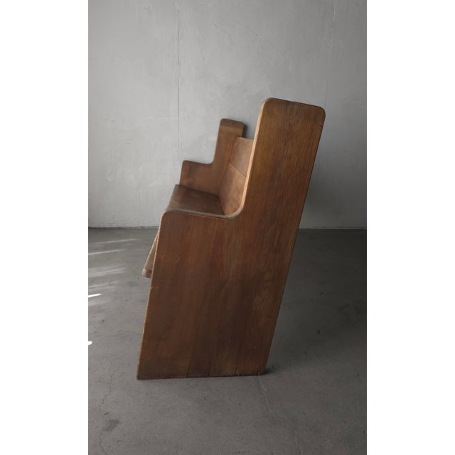 Antique Rustic European Wooden Pew Bench For Sale In Las Vegas - Image 6 of 12