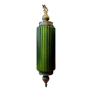 Mid 20th Century Swag Glass Cylinder Shape Pendant For Sale