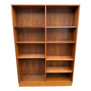 Mid Century Modern "Poul Hundevad" Teak Wood Double Bookcase For Sale